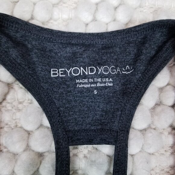 Beyond Yoga Spacedye Double Up Racer Tank Charcoal Black Sz Small - Picture 7 of 9